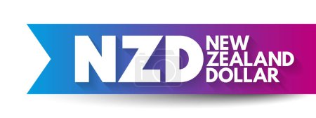 Ilustración de NZD - Acrónimo de Dolar de Nueva Zelanda, concepto de fondo - Imagen libre de derechos