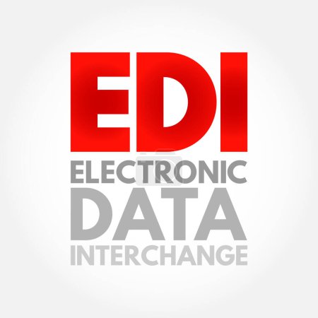 Illustration for EDI Electronic Data Interchange - concept of businesses electronically communicating information that was traditionally communicated on paper, acronym text concept background - Royalty Free Image