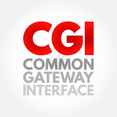 Ilustración de CGI Common Gateway Interface - provides the middleware between www servers and external databases and information sources, acronym text concept background - Imagen libre de derechos