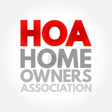 Illustration for HOA - Homeowners Association acronym, business concept background - Royalty Free Image