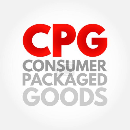 Illustration for CPG Consumer Packaged Goods - merchandise that customers use up and replace on a frequent basis, acronym text concept background - Royalty Free Image