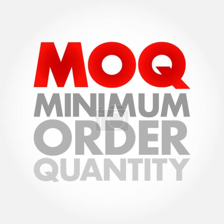 Illustration for MOQ Minimum Order Quantity - fewest number of units required to be purchased at one time, acronym text concept background - Royalty Free Image