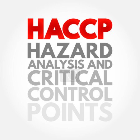 Illustration for HACCP Hazard analysis and critical control points - systematic preventive approach to food safety from biological, chemical, and physical hazards in production processes, acronym text concept - Royalty Free Image