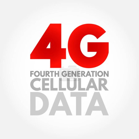 Illustration for 4G - fourth generation cellular data text, technology concept background - Royalty Free Image