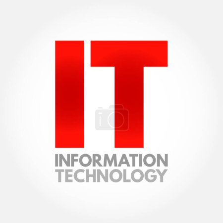Ilustración de IT - acrónimo de Tecnología de la Información, fondo conceptual - Imagen libre de derechos