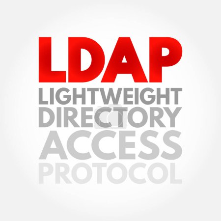 Ilustración de LDAP - Protocolo ligero de acceso a directorios es un protocolo de aplicación estándar abierto, neutral con los proveedores, basado en el concepto de tecnología de acrónimo - Imagen libre de derechos