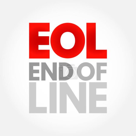 EOL - End of Line acronym, technology concept background