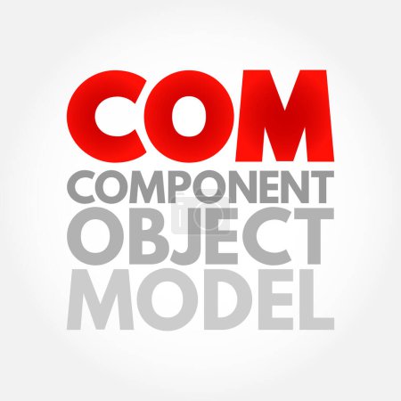 Ilustración de COM - Modelo de objeto componente acrónimo, fondo de concepto de tecnología - Imagen libre de derechos