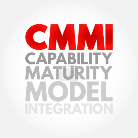 Téléchargez les illustrations : CMMI - Capability Maturity Model Integration est un programme d'amélioration des processus de formation et d'évaluation, contexte du concept d'acronyme - en licence libre de droit