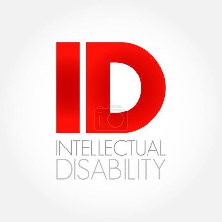 Illustration for ID - Intellectual Disability is a generalized neurodevelopmental disorder characterized by significantly impaired intellectual and adaptive functioning, acronym concept background - Royalty Free Image