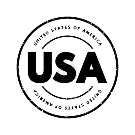Illustration for USA - United States of America acronym text stamp, concept background - Royalty Free Image