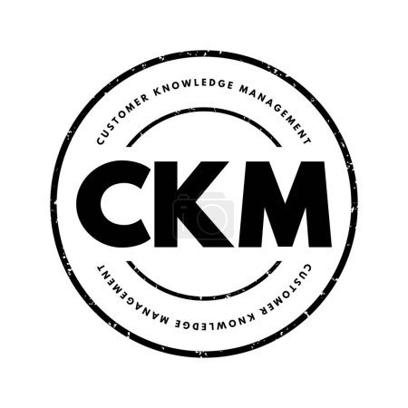 Illustration for CKM Customer Knowledge Management - emerges as a crucial element for customer-oriented value creation, acronym text stamp - Royalty Free Image