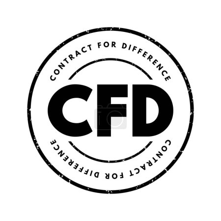Téléchargez les illustrations : CFD Contrat pour différence - contrat financier qui paie les différences dans le prix de règlement, l'acronyme texte estampv - en licence libre de droit