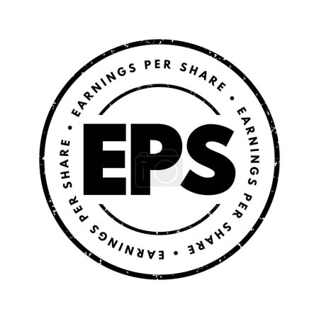 Illustration for EPS Earnings Per Share - monetary value of earnings per outstanding share of common stock for a company, acronym text stamp - Royalty Free Image