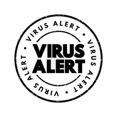 Téléchargez les illustrations : Timbre texte d'alerte de virus, arrière-plan du concept - en licence libre de droit