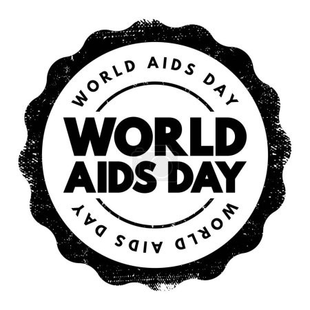 Illustration for World Aids Day text stamp, concept background - Royalty Free Image