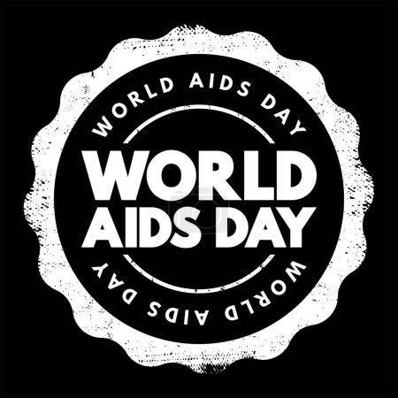 Illustration for World Aids Day text stamp, concept background - Royalty Free Image