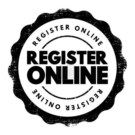 Register Online text stamp, concept background