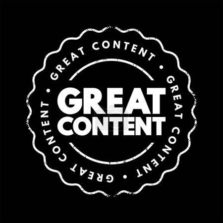 Illustration for Great Content text stamp, concept background - Royalty Free Image