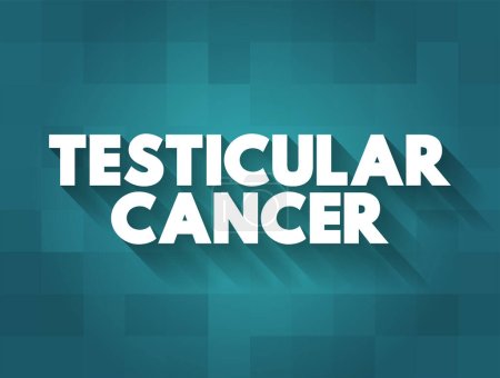 Téléchargez les illustrations : Cancer du testicule est l'un des cancers les moins fréquents et touchent principalement les hommes âgés de 15 à 49 ans, concept de texte pour les présentations et les rapports - en licence libre de droit