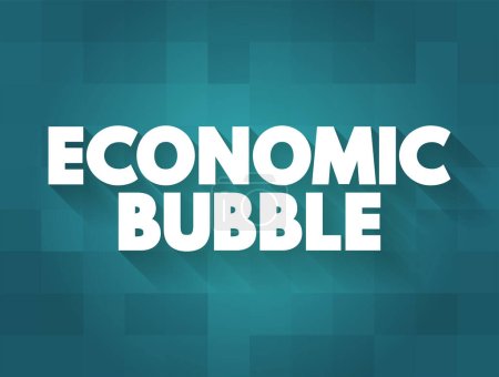 Téléchargez les illustrations : La bulle économique est une période où les prix des actifs courants dépassent largement leur évaluation intrinsèque, le concept de texte pour les présentations et les rapports - en licence libre de droit