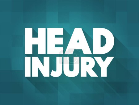 Illustration for Head Injury is an injury to your brain, skull, or scalp, text concept for presentations and reports - Royalty Free Image