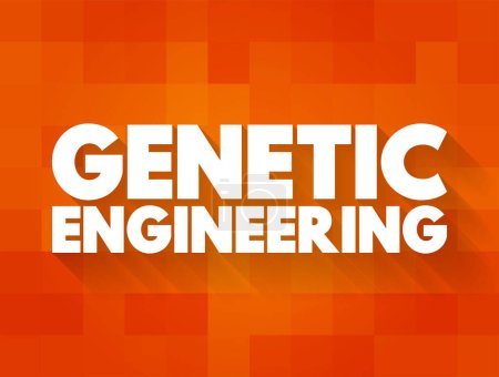 Ilustración de Ingeniería genética - proceso que utiliza tecnologías basadas en laboratorio para alterar la composición de ADN de un organismo, fondo de concepto de texto - Imagen libre de derechos