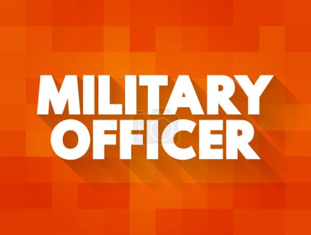 Téléchargez les illustrations : Concept de texte d'officier militaire pour les présentations et les rapports - en licence libre de droit