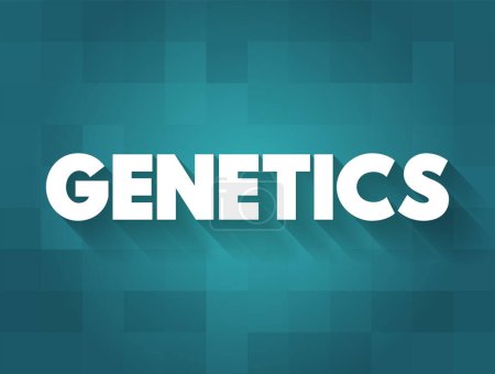 Ilustración de La genética es una rama de la biología que se ocupa del estudio de los genes, la variación genética y la herencia en los organismos, el fondo del concepto de texto - Imagen libre de derechos