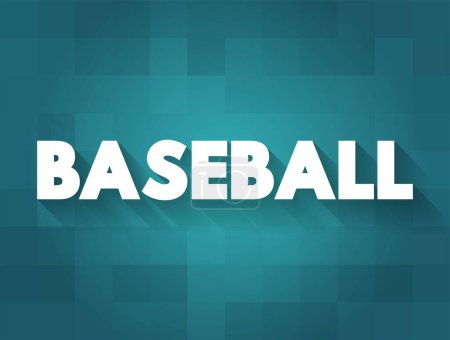 Téléchargez les illustrations : Le baseball est un sport de bat-and-ball joué entre deux équipes de neuf joueurs chacune, à tour de rôle au bâton et sur le terrain, texte concept arrière-plan - en licence libre de droit