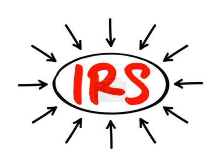 Ilustración de IRS - acrónimo del Servicio de Impuestos Internos, fondo del concepto de negocio - Imagen libre de derechos