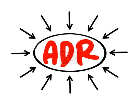 Illustration for ADR - Alternative Dispute Resolution acronym text with arrows, business concept background - Royalty Free Image