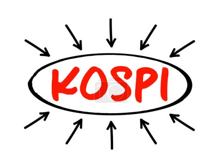Téléchargez les illustrations : KOSPI - Indices coréens des cours des actions composites, contexte du concept d'entreprise - en licence libre de droit