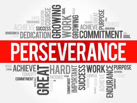 Illustration for Perseverance word cloud collage, business concept background - Royalty Free Image