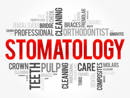 Illustration for Stomatology word cloud collage, health concept background - Royalty Free Image