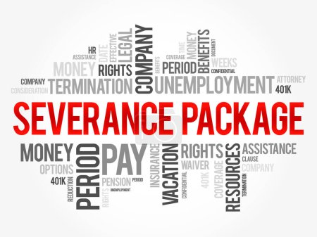 Illustration for Severance package word cloud collage, social concept background - Royalty Free Image