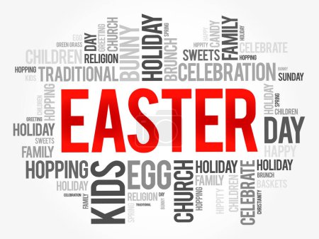 Illustration for Easter word cloud collage, holiday concept background - Royalty Free Image