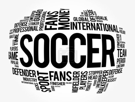 Illustration for Soccer word cloud collage, sport concept background - Royalty Free Image