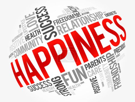 Illustration for HAPPINESS word cloud collage, concept background - Royalty Free Image