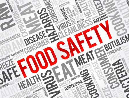 Illustration for Food Safety word cloud collage, concept background - Royalty Free Image