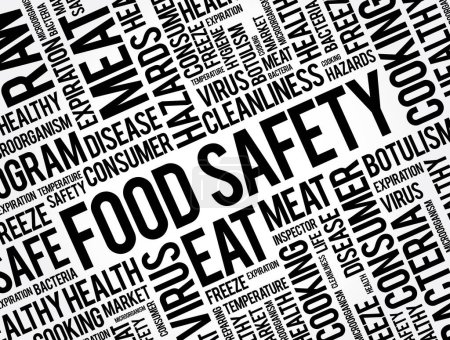 Illustration for Food Safety word cloud collage, concept background - Royalty Free Image