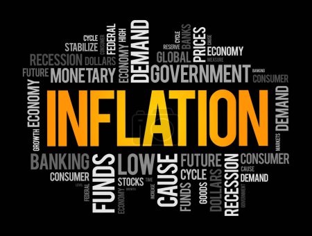Ilustración de Inflación palabra nube collage, fondo concepto de negocio - Imagen libre de derechos