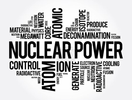 Illustration for Nuclear Power word cloud collage, concept background - Royalty Free Image