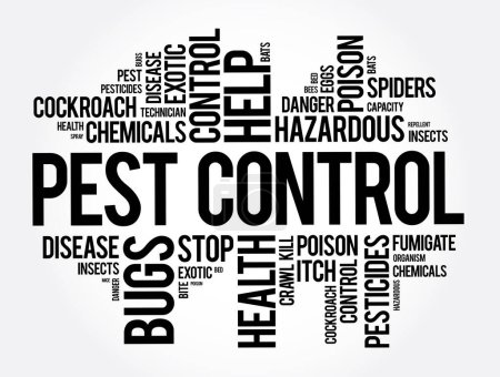 Ilustración de Pest Control palabra nube collage, fondo concepto de salud - Imagen libre de derechos