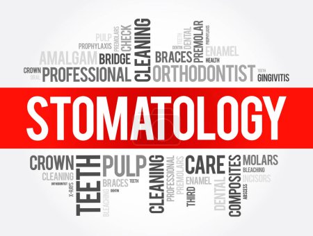 Illustration for Stomatology word cloud collage, health concept background - Royalty Free Image