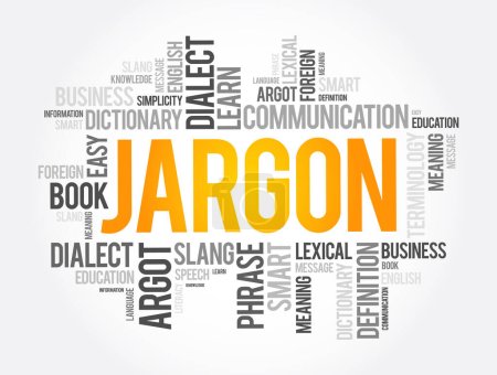 Téléchargez les illustrations : Jargon word cloud collage, contexte du concept éducatif - en licence libre de droit