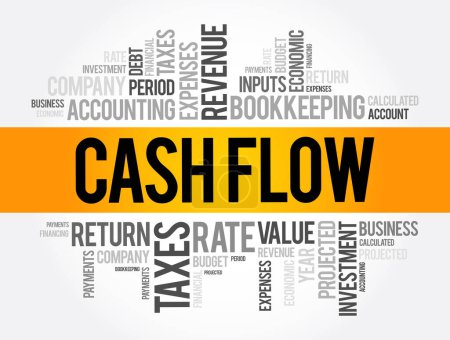 Illustration for Cash Flow word cloud collage, business concept background - Royalty Free Image