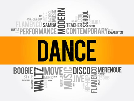 Illustration for Dance word cloud collage, concept background - Royalty Free Image