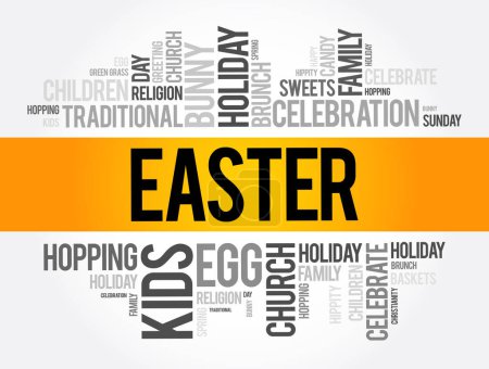 Illustration for Easter word cloud collage, holiday concept background - Royalty Free Image