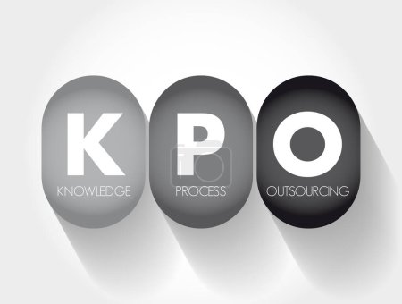 Illustration for KPO Knowledge Process Outsourcing - information-related business activities and integral part of a company's value chain, acronym text concept background - Royalty Free Image